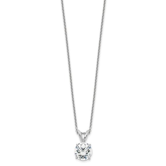 14k Yellow or White Gold Round Lab Grown Diamond Solitaire Necklace, 1 ctw. - Picture 4 of 6